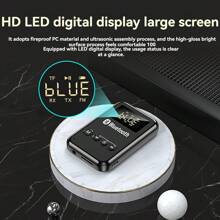 蓝牙5.0发射器接收器，2合1蓝牙无线音频适配器，带LED显示屏，适用于电视/电脑/有线扬声器/耳机/汽车免提通话，可直接播放TF卡 - 彩色 - 查看 10
