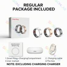 SIMSONLAB Long Battery Life Smart Ring, Tracks Daily Activities, Lightweight Design, Comes With Charging Case - Silver - View 3