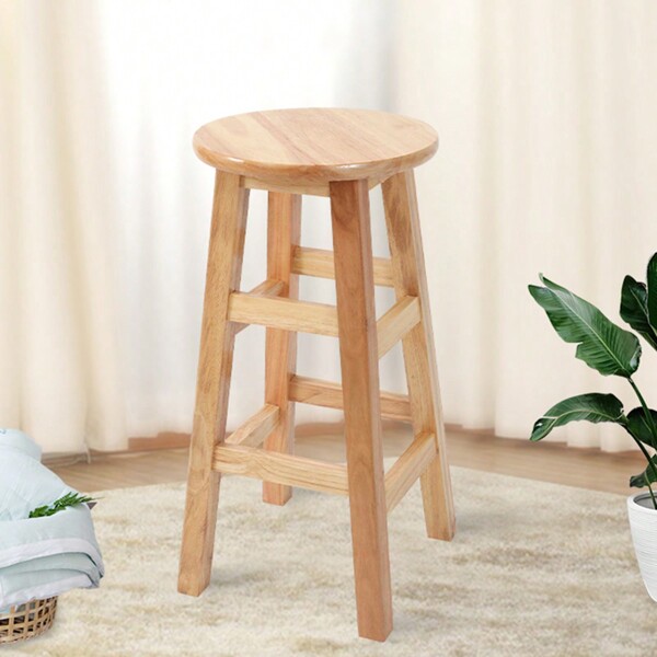 Wooden Bar Stool Bar Kitchen Breakfast Bar Stool 60CM High Legs Pub Chair Seat