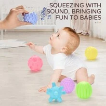 6pcs/Set Baby Sensory Balls, Colorful Soft Tactile Balls Toys, Infants Texture Grasping Ball, PVC Material, Birthday/Holiday Gift