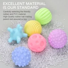 6pcs/Set Baby Sensory Balls, Colorful Soft Tactile Balls Toys, Infants Texture Grasping Ball, PVC Material, Birthday/Holiday Gift