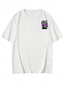 Men's Oversized T-Shirt Vision Streetwear Style 100% Cotton Turtleneck And Short Sleeve Promotion Fast Shipping - 白色 - 查看 2