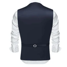 Men's Luxury Slim Executive Sport Vest With 4 Buttons - Immediate Shipping - Màu xanh hải quân - Xem 8