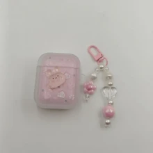 1 件可爱 3D 兔耳耳机盒兼容 iPhone、AirPods 1/2、无线耳机保护套兼容 Airpods 3/4/Pro/Pro2、男朋友/女朋友礼物 - 粉色 - 查看 8
