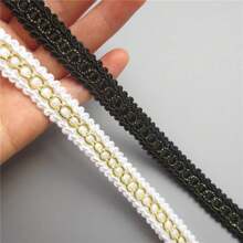 Geflochter Spitzentrimm 15 mm Breite Stickerei gewebter Trimm für Hochzeit Braut, Kostüm oder Schmuck, Basteln und Nähen