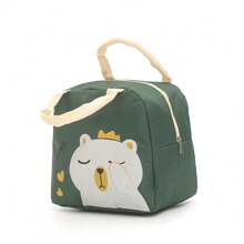 1 件卡通午餐盒保温袋，带餐具和饮料储存的保温午餐袋，牛津布铝箔野餐袋，时尚可爱卡通午餐手提包，适合工作、学校、户外、波西米亚风