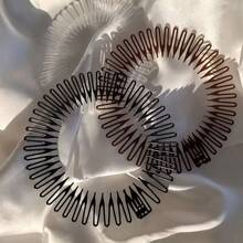 1 chiếc băng đô cài tóc đàn hồi - Màu đen, Phụ kiện tóc vô hình, Thích hợp để thuần hóa tóc bay và tóc mái, Phụ kiện trang trí tóc tổng hợp thời trang cho nữ, Thiết kế bằng nhựa ABS giản dị - Nhiều màu - Xem 5