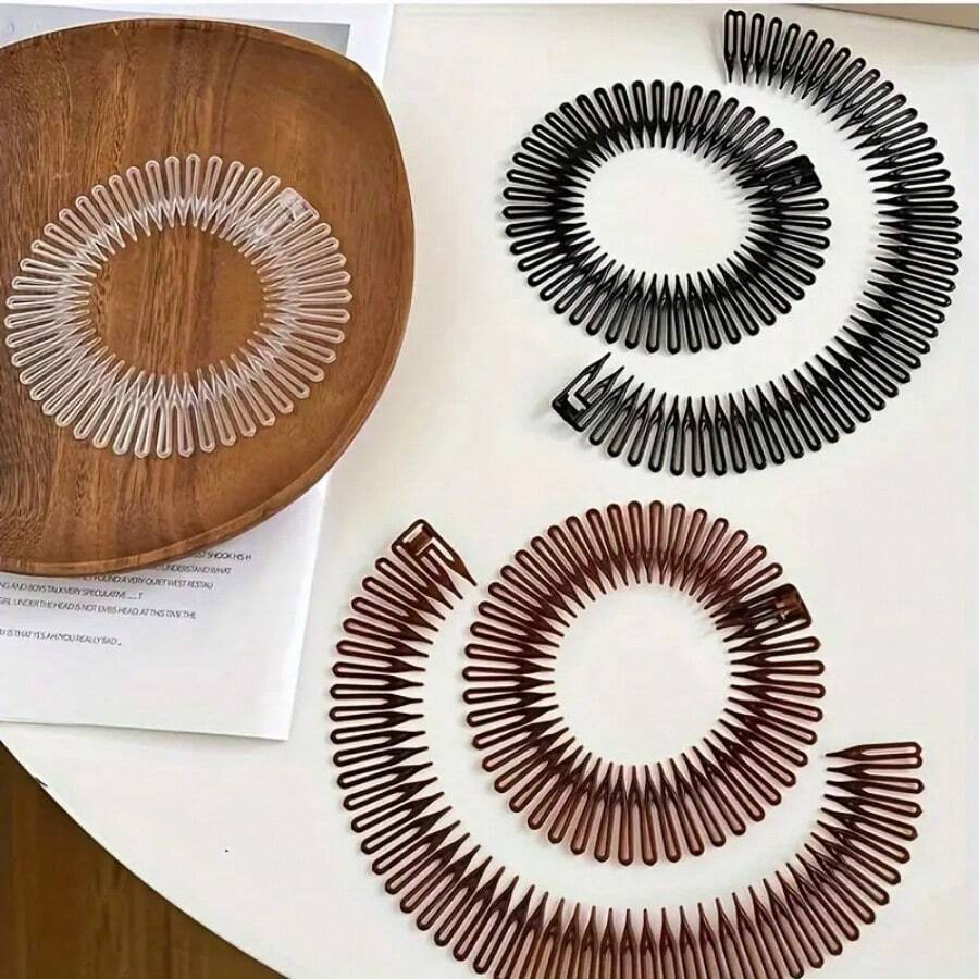 1 chiếc băng đô cài tóc đàn hồi - Màu đen, Phụ kiện tóc vô hình, Thích hợp để thuần hóa tóc bay và tóc mái, Phụ kiện trang trí tóc tổng hợp thời trang cho nữ, Thiết kế bằng nhựa ABS giản dị