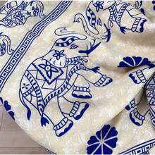 Top Scarf Shawl Large Beach Sunscreen Scarf 186*88cm - Xanh đậm - Xem 6