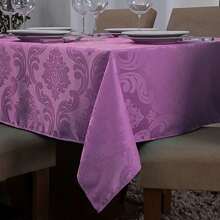 Luxury Jacquard Tablecloth For 8 People 1.35x2.60 In Various Colors, Beautiful And Sophisticated Decoration - tử đinh hương - Xem 5