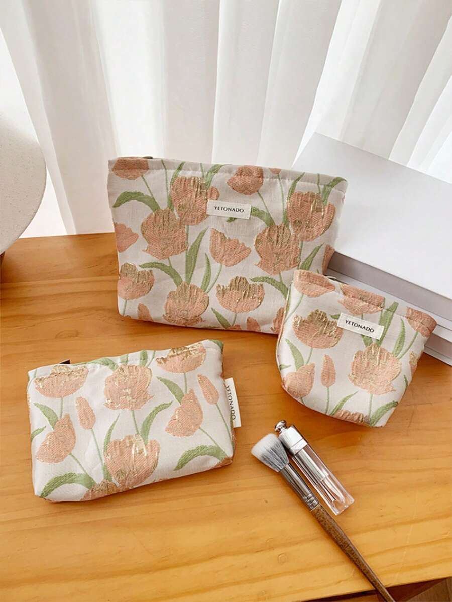 1 件/套 金色郁金香 轻便便携式旅行化妆包 大容量化妆包 护肤包 口红包 钱包包 多功能收纳包 可装口红、唇油、指甲油、化妆刷、化妆品、护肤品、防晒霜、硬币、耳机、卫生巾、小件物品 旅行必需品 邮轮必需品 度假必需品 通勤必需品 适合女生、职业女性 送给朋友、老师、妈妈和自己的周年纪念礼物 - 彩色 - 查看 1