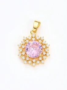 1-5 件时尚铜镀金金属方晶锆石心形、蝴蝶、花朵、太阳花吊坠，适合 DIY 珠宝制作，适合家人、情侣、朋友、情人节、母亲节的礼物 - 彩色 - 查看 20