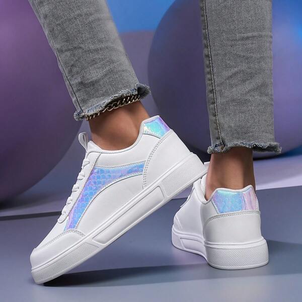 Women's Fashion Advanced Breathable Lace-Up Casual Non-Slip Shoes, Outdoor Full Simple Style Thick Soled Shoes.