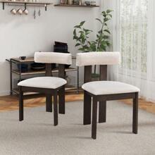 (1 Table With 4 Chairs)Wooden Dining Table Set, Modern Round MDF Kitchen Table And Boucle Upholstered Dining Chairs For Dining Room, Kitchen, Saving Space, Brown,PlushPlace