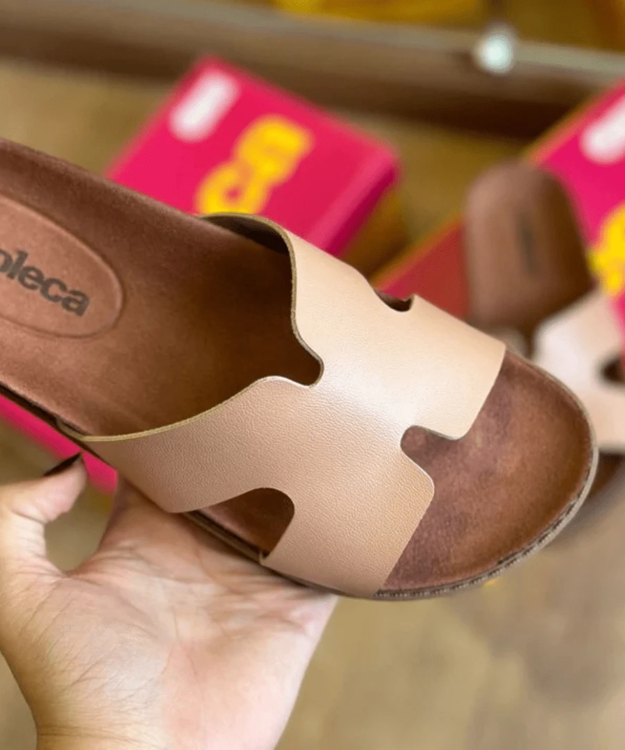 Moleca Women's Papete Sandal With Tractor Sole - Moleca H-Strap - Khỏa thân - Dải Moleca ở H - Xem 1