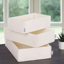Well Home Ensemble d'organisateurs de bureau plats (3 pièces) Crème