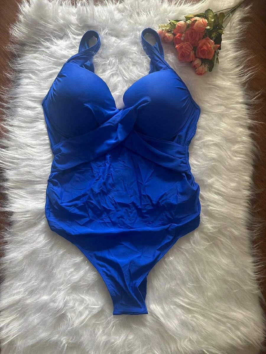 May Plus Sise Women's Fashion Underwear - 寶藍色 - 查看 1