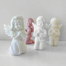 DIY Angel Girl Silicone Mold For Aromatherapy Plaster Candle Resin Ornament | Cute Figurine Mold For Holiday Decor And Home Decoration - Clear - View 5