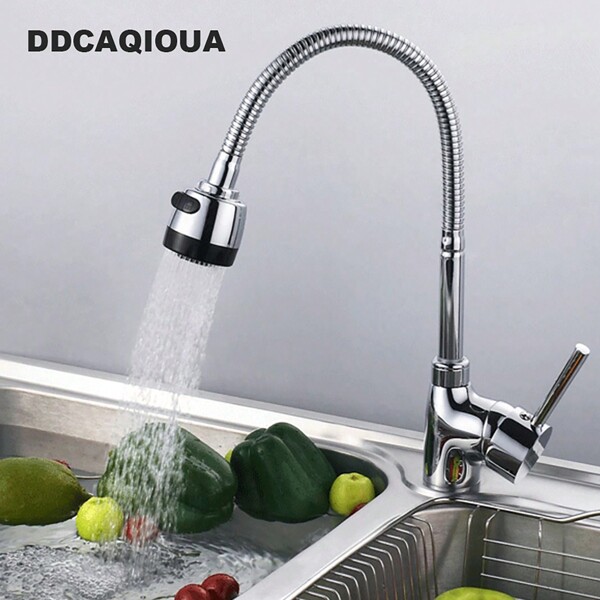 Grifo de cocina, hogar, fregadero, frío y caliente, dividido, universal, giratorio, simple, frío, lavado de manos, cara, lavavajillas, lavabo, acero inoxidable