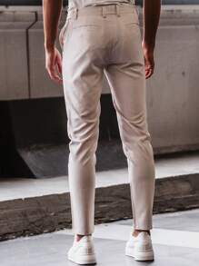 Pantaloni casual da uomo con tinta unita, tasche oblique, versatili e alla moda, adatti per tutte le stagioni