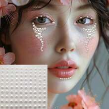 Adesivo de joia facial com design de estrela azul para decoração de strass, suprimentos para fãs de concertos estilo INS, decoração de joias acrílicas