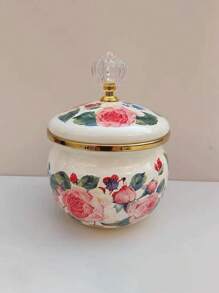 1pc Multi-Color Vintage Enamel Seasoning Jar, Sugar Jar, Salt Jar, Tea Jar, Coffee Jar, Lard Jar With Lid, Thick Retro French Enamel Seasoning Jar, Sugar Jar, Salt Jar, Tea Jar, Coffee Jar, Lard Jar With Lid, Uncoated Acid And Alkali Resistant Storage Jar - Multicolor - View 14