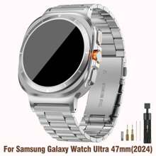 1 peça compatível com Samsung Galaxy Watch Ultra Band 47mm (2024), pulseira de metal de aço inoxidável de luxo para negócios, pulseiras Galaxy Watch Ultra 7 para homens e mulheres