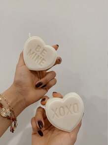 浪漫心形求婚硅胶模具组合，情人节周年烛光晚餐，餐桌装饰，完美芳香疗法和装饰石膏创作，手工皂制作模具 - 白色 - 查看 5