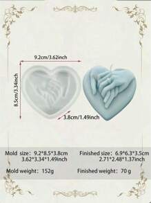 浪漫心形求婚硅胶模具组合，情人节周年烛光晚餐，餐桌装饰，完美芳香疗法和装饰石膏创作，手工皂制作模具 - 白色 - 查看 10