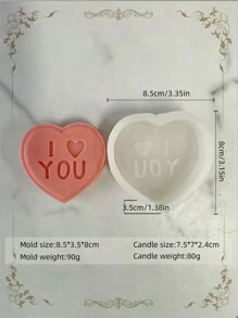 浪漫心形求婚硅胶模具组合，情人节周年烛光晚餐，餐桌装饰，完美芳香疗法和装饰石膏创作，手工皂制作模具 - 白色 - 查看 9