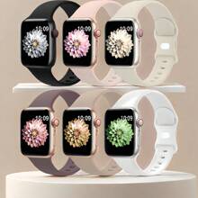 6 件/套柔软硅胶防水运动表带，兼容 38 毫米 40 毫米 41 毫米 42 毫米 44 毫米 45 毫米 46 毫米 49 毫米，适用于 Ultra/SE/Series 10/9/8/7/6/5/4/3/2/1 - 彩色 - 查看 3