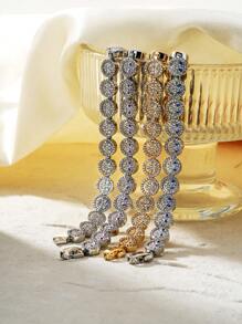 1 件时尚奢华铜锆石笑脸手链，小众嘻哈、音乐节生日圣诞珠宝礼物 - 手鍊 - 查看 7