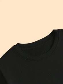 Cotton T-Shirt Cartoon Style Cute Animals Breathable Premium Elegant Summer Women's T-Shirt - màu đen - Xem 6