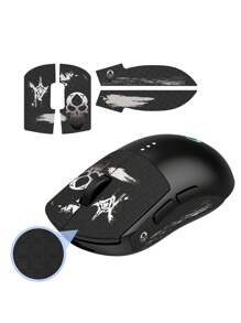 1 bandă de prindere anti-alunecare GPW, bandă de prindere pentru mouse GPW de prima și a doua generație, design tip schelet imprimat, bandă de prindere netedă pentru mouse-ul wireless pentru sporturi electronice