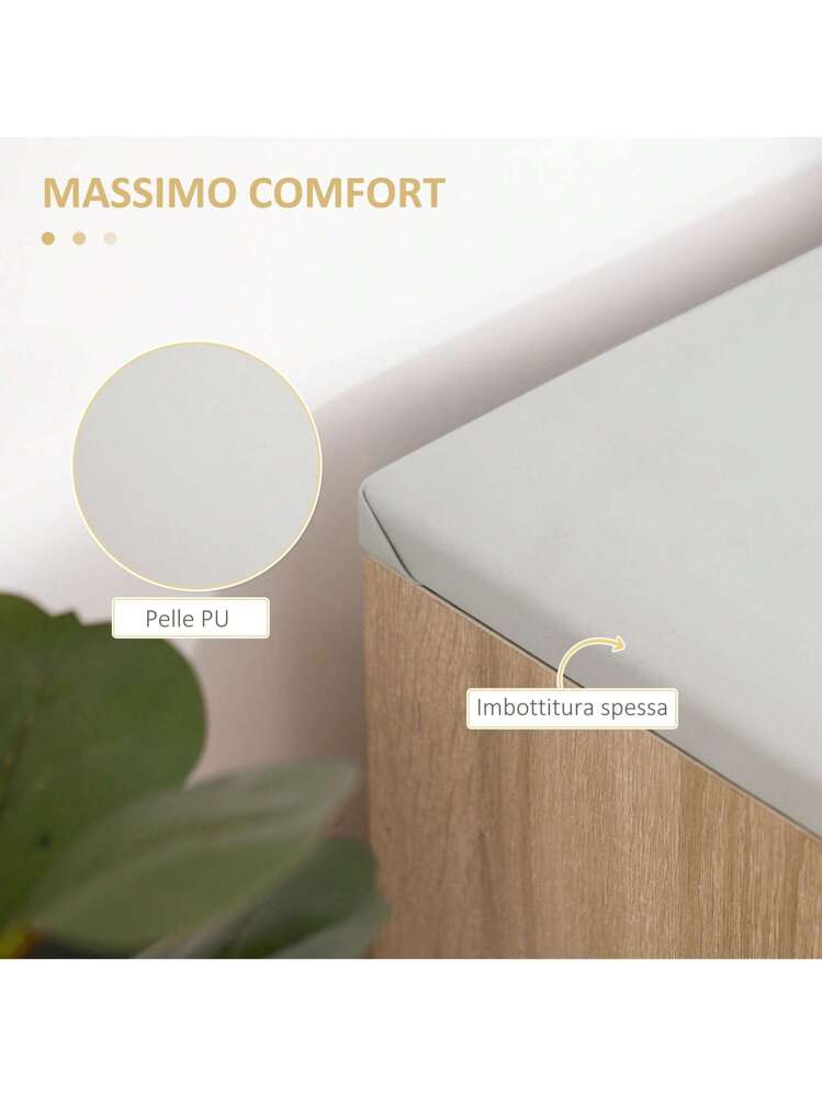 SoBuy Scarpiera Da Ingresso Panchina Con Cuscino E Cestini 3 Cestini Bianco Fsr23 W