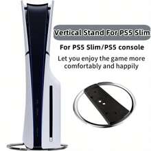 PS 5 Host Upright Bracket - For PS5slim Game Console Upright Hardware Bracket PS5Pro Console Vertical Mount Heat Dissipation Base - Black - View 3