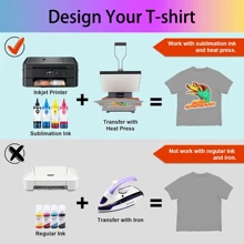 A4 Size 100 Sheets Sublimation Transfer Paper, 105G, 8.3*11.7 Inch Printable Sublimation Paper, Compatible With Inkjet Printers, DIY T-Shirts, Mugs And Other Light Color Soft/Hard Substances - White - View 5