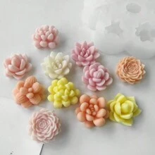 1 pieza Molde de silicona con forma de cactus suculento - Blanco - Ver 6