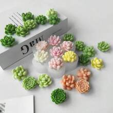 1 pieza Molde de silicona con forma de cactus suculento - Blanco - Ver 7