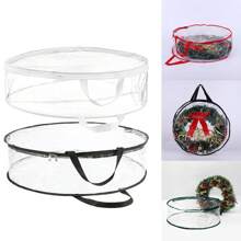 1PC Wreath Storage Bag Waterproof Zipped Round Decoration Storage Bag - Black - View 1