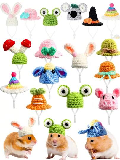 小宠物草帽，仓鼠专用迷你帽，宠物仓鼠服装帽，泰迪仓鼠圣诞草帽，可调节头饰，玄凤鹦鹉衣服，鹦鹉头饰