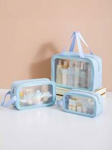 1 Travel Makeup Bag, Portable Storage Bag, Toiletry Bag, Women's Travel Bag With Waterproof Design And Portable Handle, Large Capacity Makeup Bag, Suitable For Storing Makeup Brushes, Eyeliner, Eyeshadow, Digital Devices And Toiletries, Bathroom Accessories - Multicolor - View 7