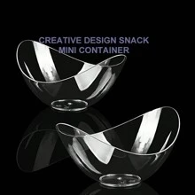 25pcs Transparent Creative Mousse Dish, Plastic Dessert/Ice Cream Plate, Reusable Disposable Food Container Tray With Dessert Spoon