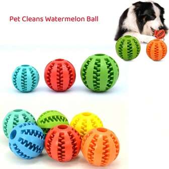 Juguete de bola de silicona interactivo resistente a mordeduras para perros pequeños, producto para mascotas para limpieza dental y elasticidad de 5/6/7cm