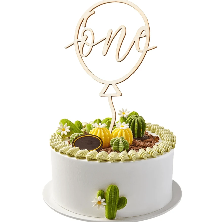 Đồ trang trí bánh sinh nhật đầu tiên bằng gỗ - One Sign Đồ trang trí bánh sinh nhật đầu tiên, Thích hợp cho tiệc chào đón em bé, Tiết lộ giới tính em bé, Đồ trang trí tiệc sinh nhật một tuổi cho bé, Quà tặng trang trí bánh, Tiệc chào đón em bé, Quà tặng cho gia đình - Nhiều màu - Xem 1