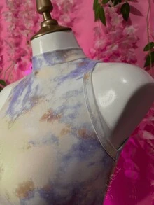 Vestido ajustado de cuello alto - Amarillo - Ver 2