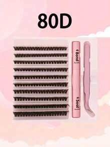 30/40/50/60/80/100D 8-16 mm D Curl Kit de extensión de pestañas con unión de pestañas y pegamento de sellado, grupos de pestañas, herramientas de maquillaje, kit de extensión de pestañas DIY para pegar pestañas,pestañas pestans extensiones de pestañas