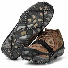 Walk Traction Cleats - 360-Degree Grip On Snow, Ice, & Multi-Terrain Surfaces - Elastic Outer Band Easy-On/Off Heel Tab & 1.2mm Zinc-Coated Steel Coils - Abrasion & Rust Resistant -With Bag- Unisex