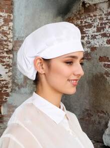 1pc-Nhiều chiếc mũ làm việc thoáng khí, mũ đầu bếp nhà hàng, mũ vệ sinh thực phẩm phục vụ, mũ chống bụi cho tiệm bánh, màu trơn - A - Xem 4