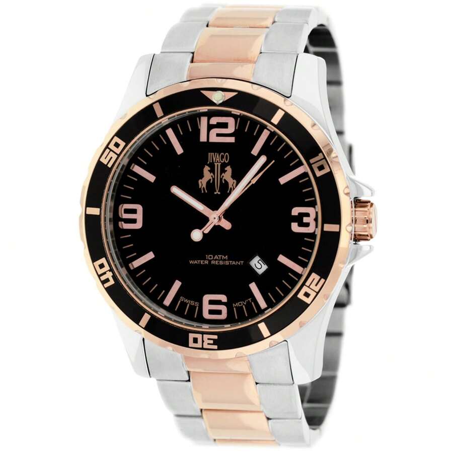 Jivago Men's Ultimate Swiss Parts Quartz  Two-Tone Silver/Rose Gold Bracelet Round Watch - 均碼 - 查看 1